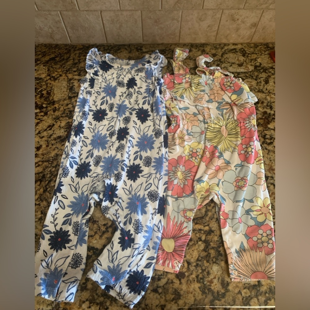 Jessica Simpson Set of 2 Floral Rompers